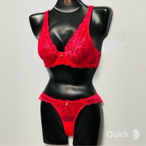 NWT Embroidered Lace Bra Set